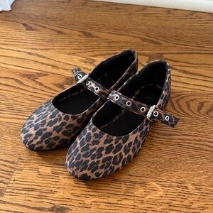 Zara Kids Brown Leopard Mary Jane Shoes
